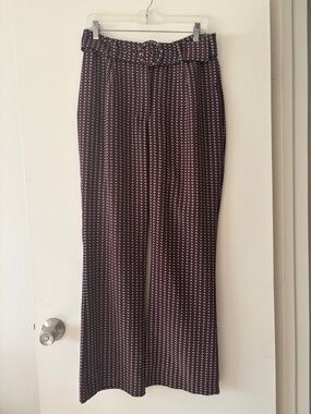 Flare Geo Printed Belted Trousers